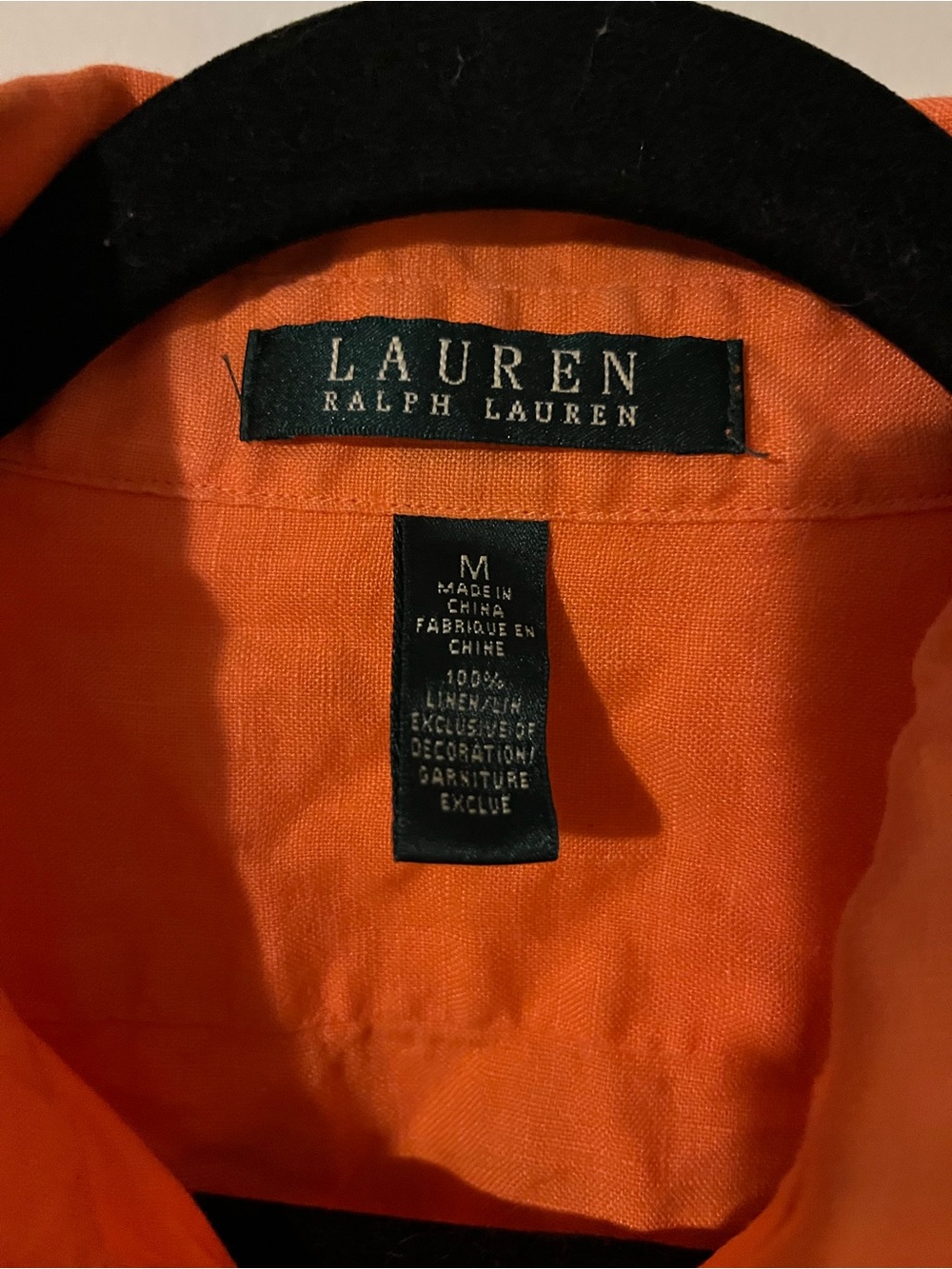 Ralph Lauren Orange Linen Button-Up Shirt - Picture 3 of 4